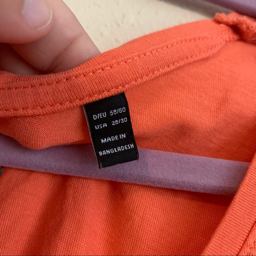Ulla Popken Orange Pleated Scoop neck basic tee 28/30 - Picture 5 of 6